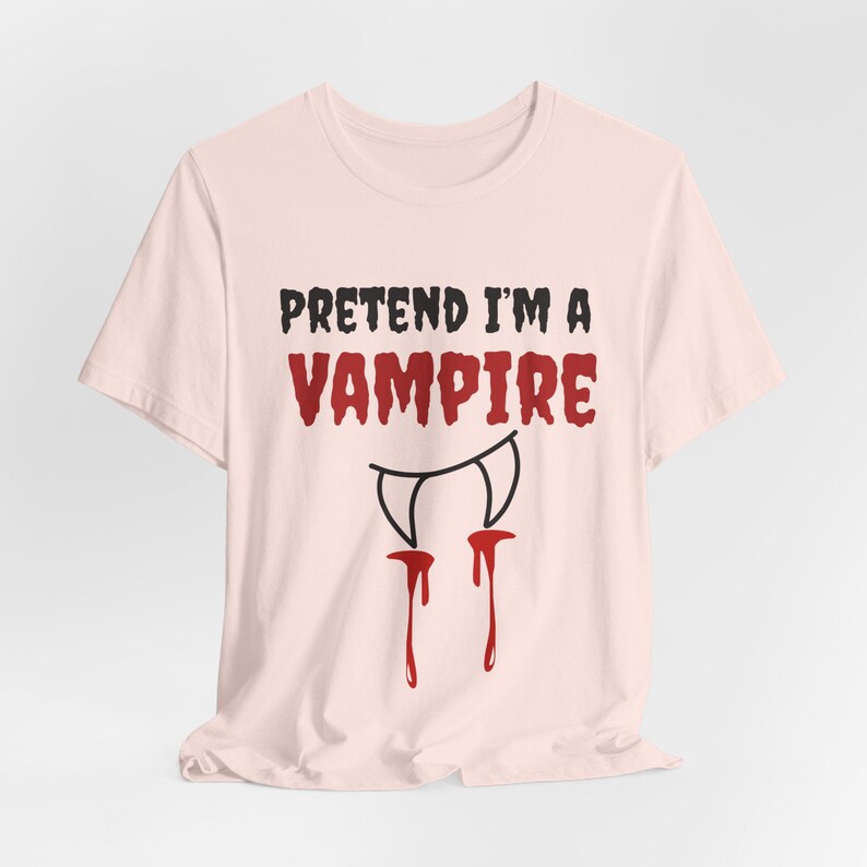Funny Vampire Halloween Shirt, Lazy Costume Tee, Spooky Season image 4