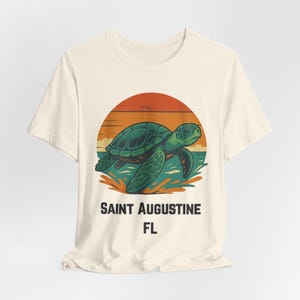 Sea Turtle Sunset T-Shirt: St. Augustine Beach, Retro Florida Souvenir image 4