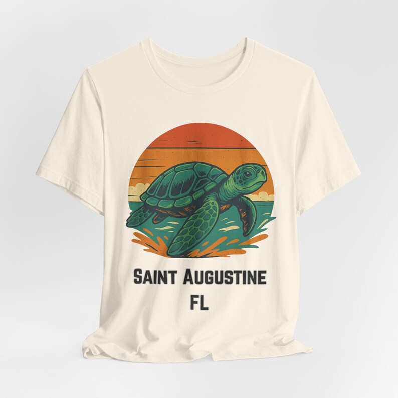 Sea Turtle Sunset T-Shirt: St. Augustine Beach, Retro Florida Souvenir image 4