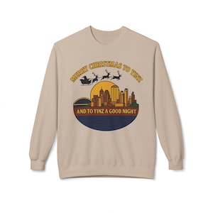 Pittsburgh Christmas Sweatshirt: Steel City Skyline, 'Merry Christmas to Yinz' image 6