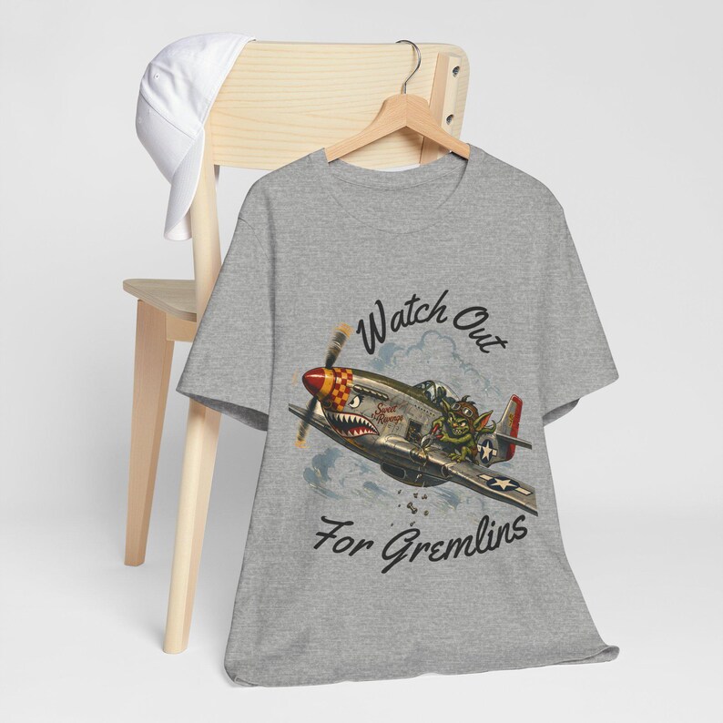 Watch Out For Gremlins Shirt, Vintage WWII Warbird Aviation Tee image 13