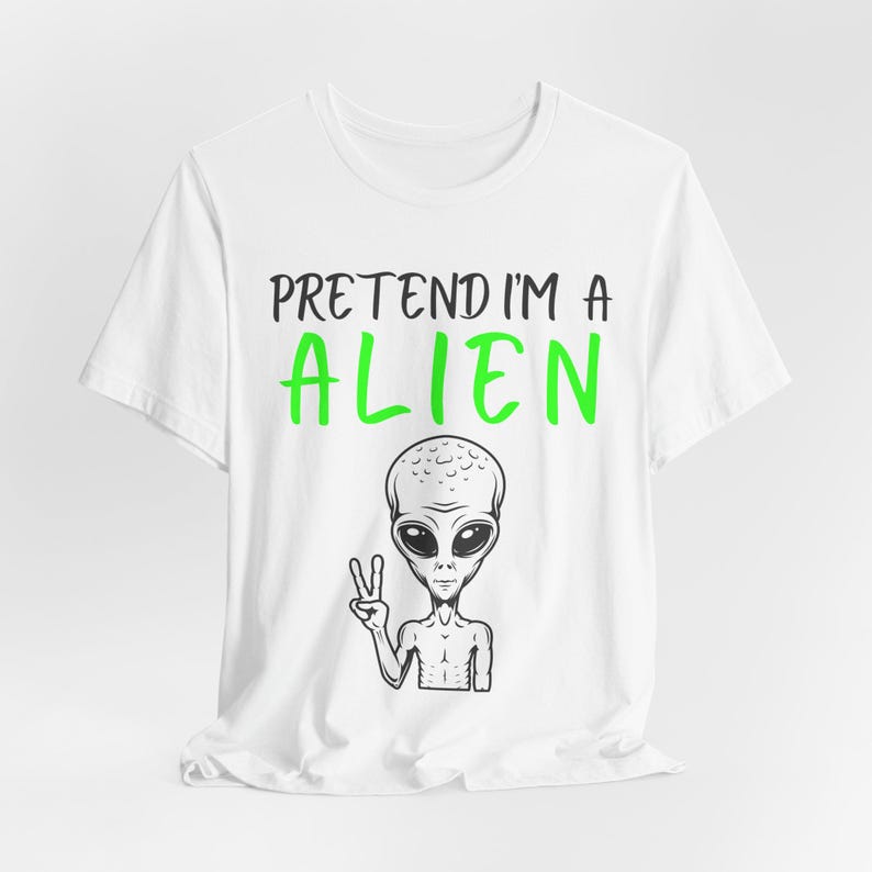 Funny Alien Halloween Shirt, Lazy UFO Costume Tee, Spooky Season image 3