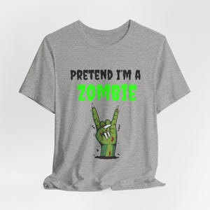 Funny Zombie Halloween Shirt, Lazy Costume Tee, Spooky Season image 7