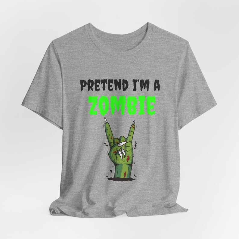 Funny Zombie Halloween Shirt, Lazy Costume Tee, Spooky Season image 7