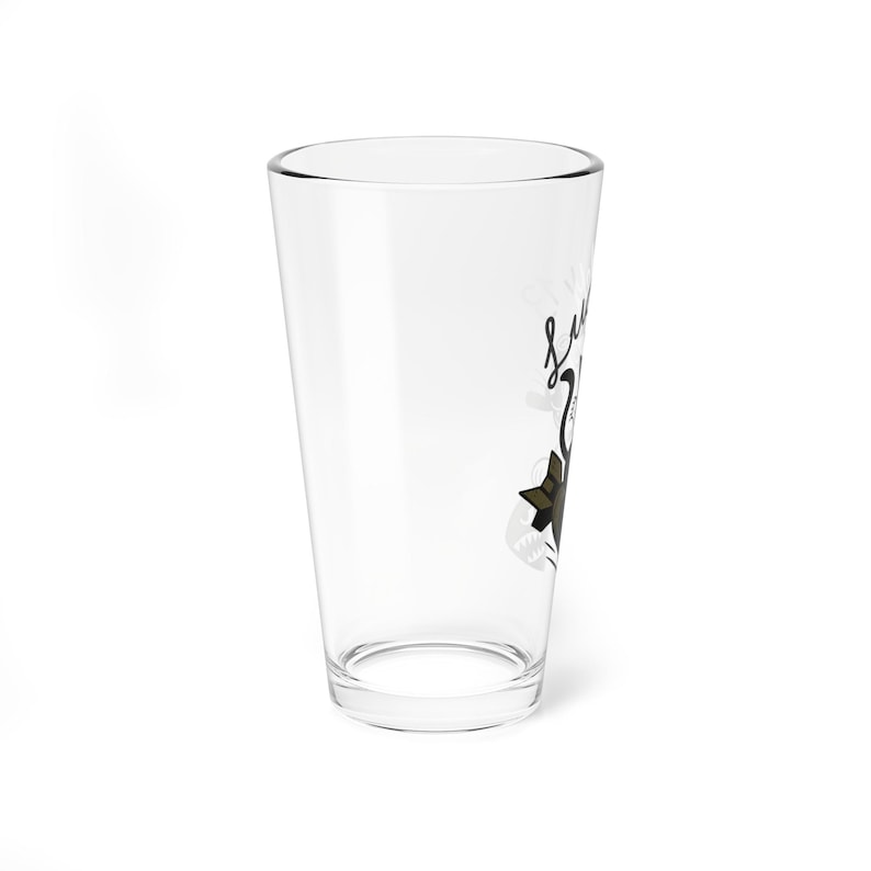 Lucky 13 Cat Pint Glass, WWII Nose Art Barware, Vintage Aviation Gift image 11