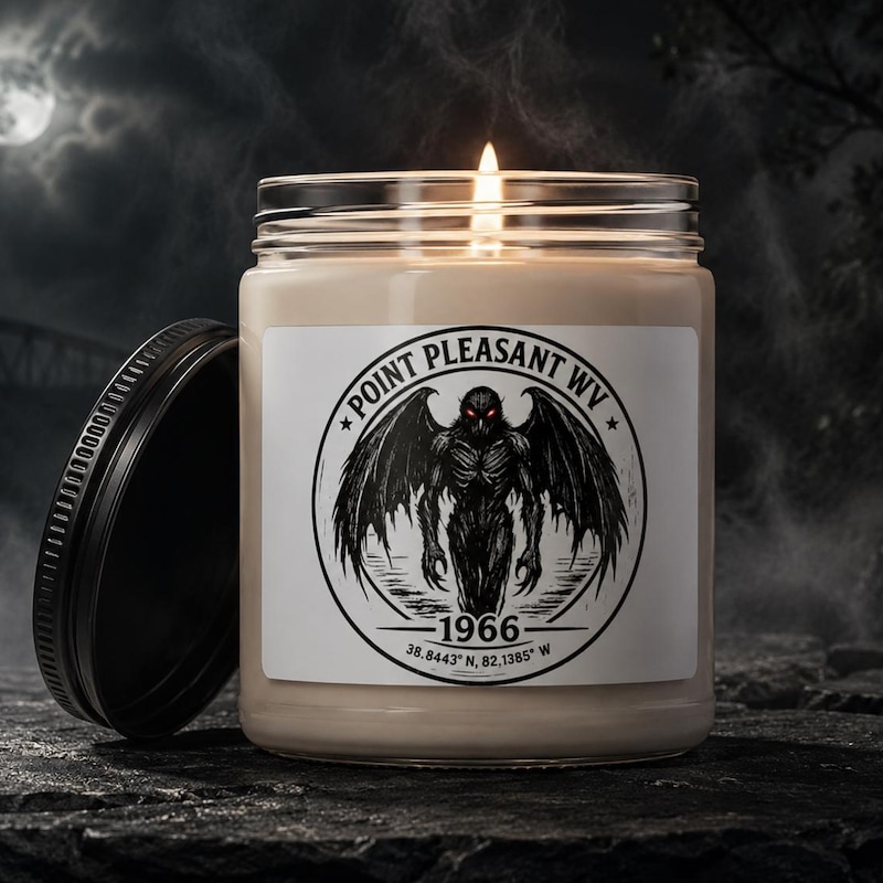 Mothman Soy Candle, Point Pleasant WV Cryptid Gift, Paranormal Folklore Decor