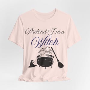 Funny Witch Halloween Shirt, Lazy Costume Tee, Spooky Season image 3