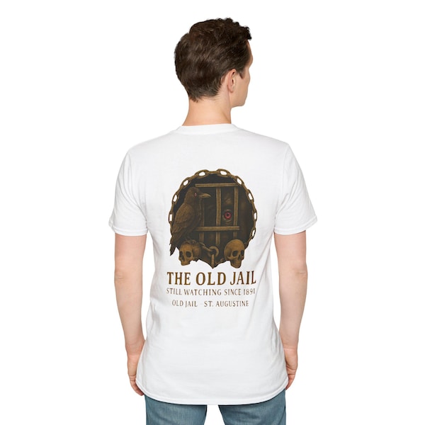 Old Jail skulls and cell illustration T-Shirt | St. Augustine historic prison