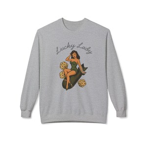 Vintage Pin Up Sweatshirt, WWII Nose Art Crewneck, Rockabilly Bombshell Aviation Top image 9