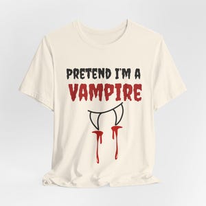 Funny Vampire Halloween Shirt, Lazy Costume Tee, Spooky Season image 6