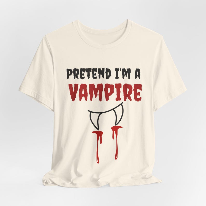 Funny Vampire Halloween Shirt, Lazy Costume Tee, Spooky Season image 6