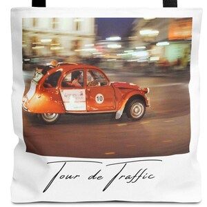Paris Tragetasche: Rotes Citroën Auto, French Travel Pun Bild 1