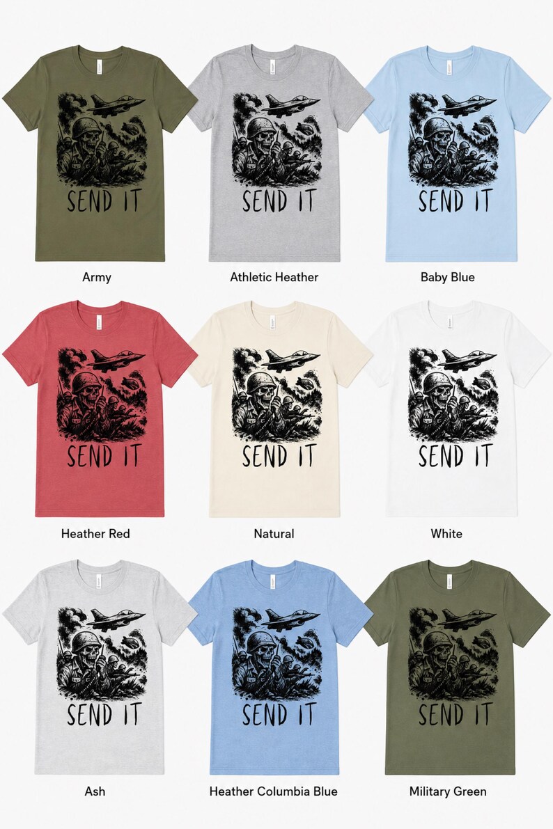 Camiseta Skull Soldier Send It, Camiseta táctica militar imagen 12