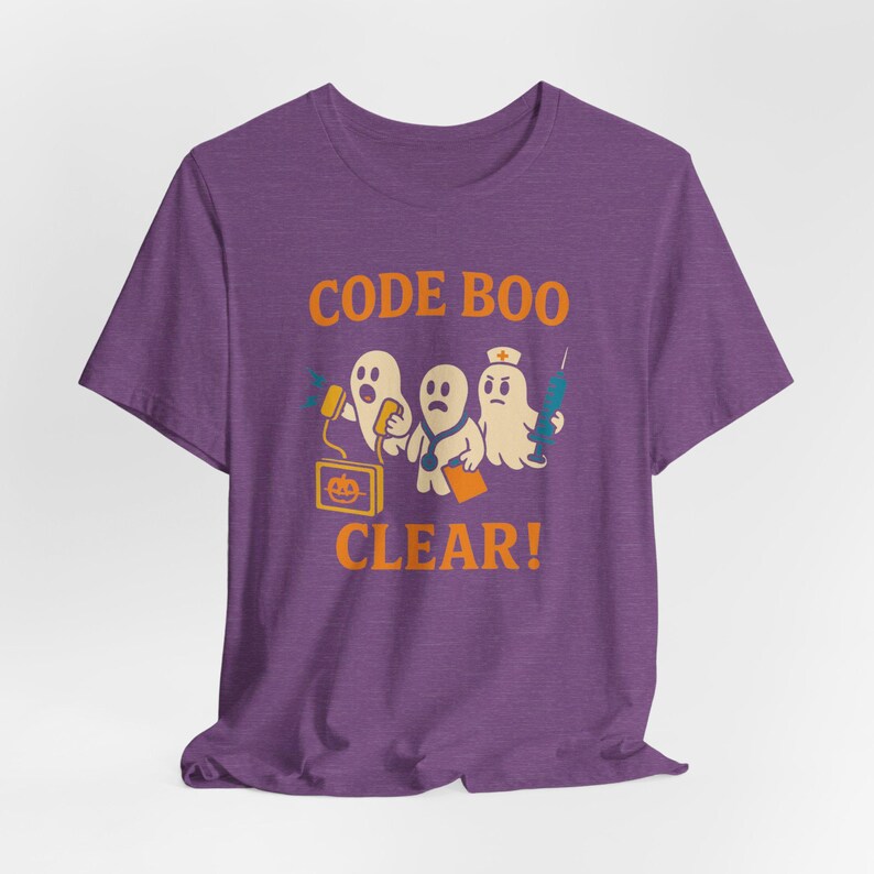 Camiseta de enfermeira para o Halloween, camiseta engraçada com código de médico "Boo!", temporada assustadora. imagem 9