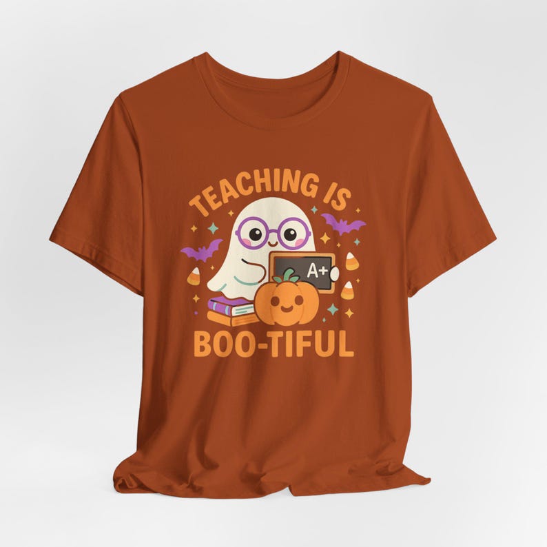 Teacher Halloween Shirt, Funny Ghost Teacher Tee, Fall Gift image 4