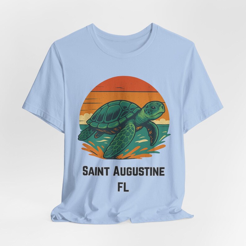 Sea Turtle Sunset T-Shirt: St. Augustine Beach, Retro Florida Souvenir image 5