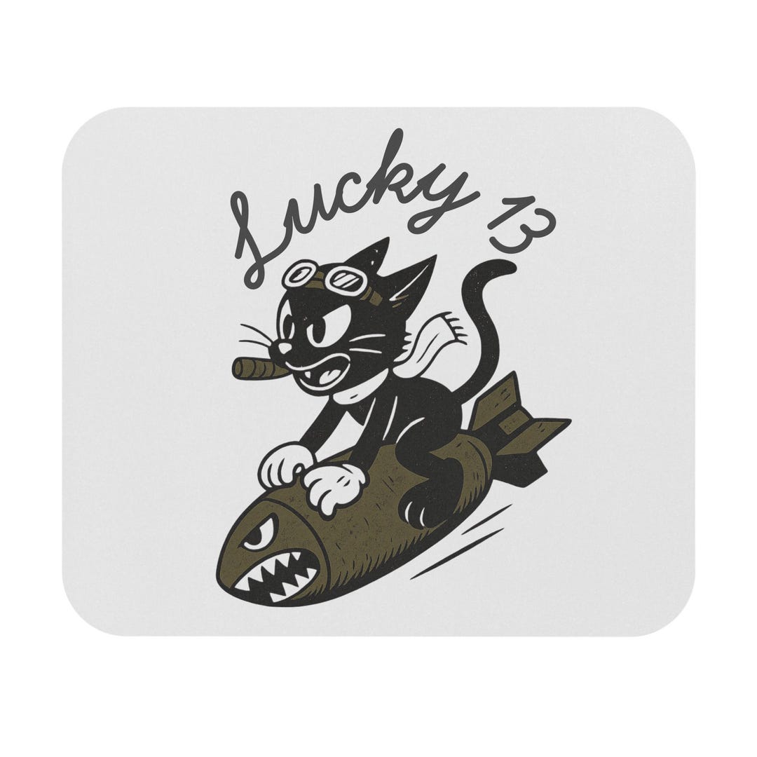 Lucky 13 WWII nose art mouse pad and desk mat from SunSpun Creations