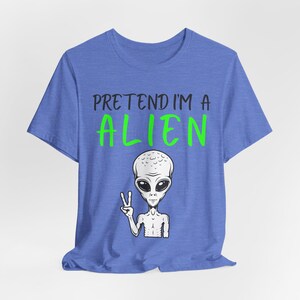 Funny Alien Halloween Shirt, Lazy UFO Costume Tee, Spooky Season image 9