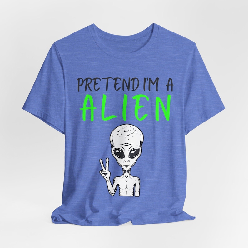 Funny Alien Halloween Shirt, Lazy UFO Costume Tee, Spooky Season image 9