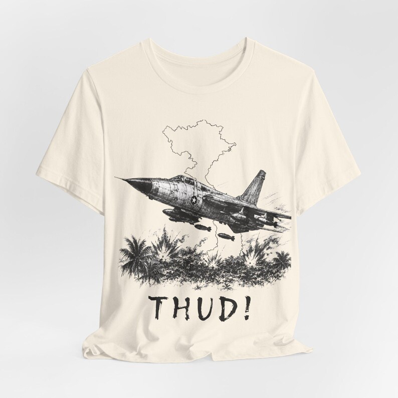 F-105 Thunderchief "Thud" Fighter Jet T-Shirt, Vintage Military Aviation Apparel image 11