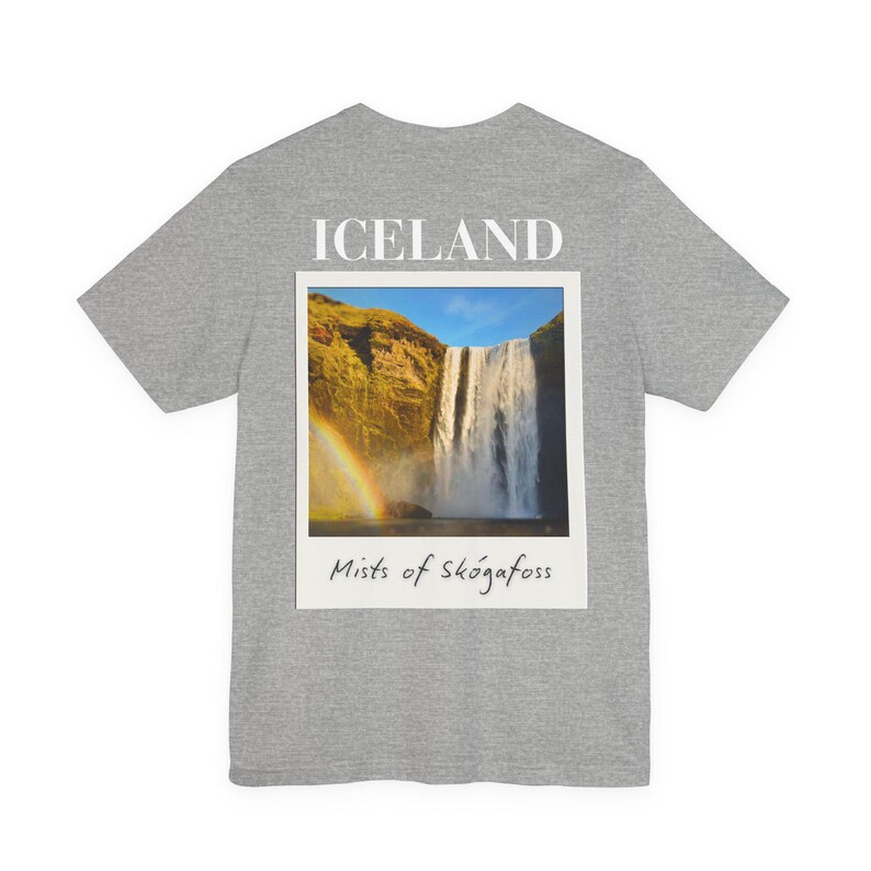 Skógafoss Iceland Waterfall T-Shirt: Travel Souvenir Graphic Tee image 7