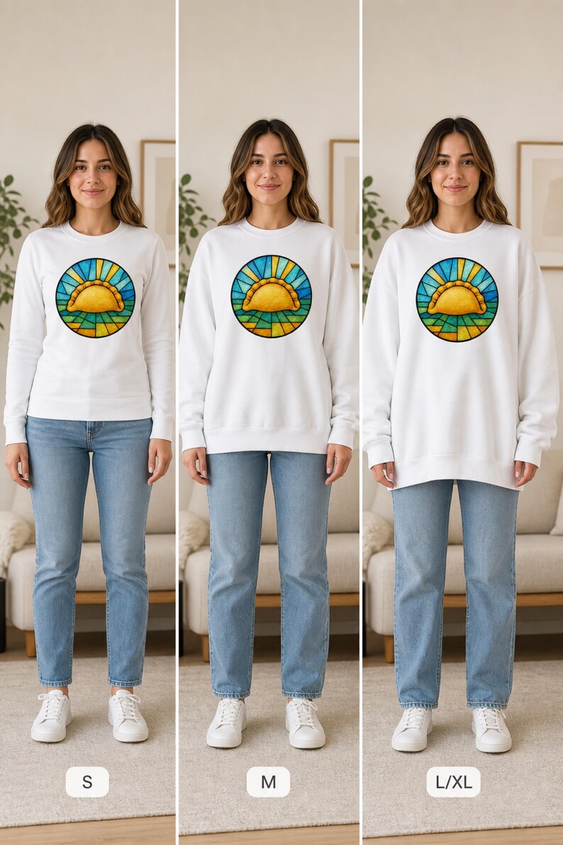 Pierogi Stained Glass Sweatshirt | Pittsburgh Polish Food Art Crewneck image 8
