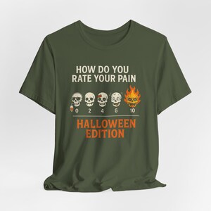 Nurse Halloween Shirt, Funny Pain Scale Doctor Tee, Spooky Season image 6