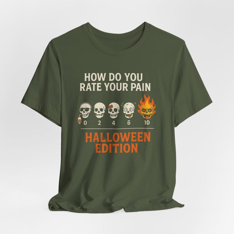 Nurse Halloween Shirt, Funny Pain Scale Doctor Tee, Spooky Season image 6
