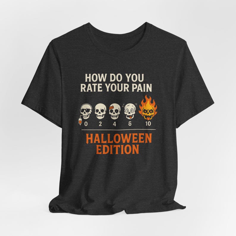 Nurse Halloween Shirt, Funny Pain Scale Doctor Tee, Spooky Season image 8