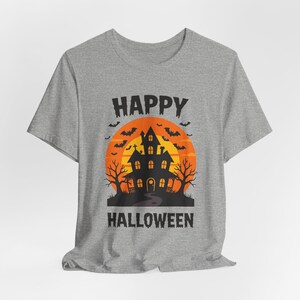 Haunted House Halloween Shirt, Retro Gothic Bats Tee, Spooky Season image 9