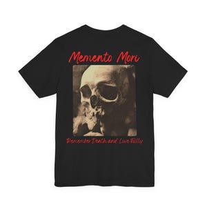 Memento Mori T-Shirt: Stoic Philosophy Gothic Skull Graphic Tee image 5