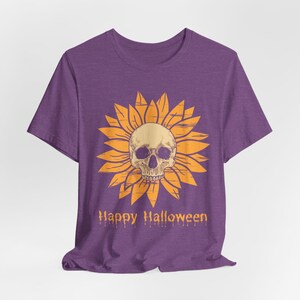 Sunflower Skull Halloween Shirt, Gothic Floral Tee, Cottagecore image 5