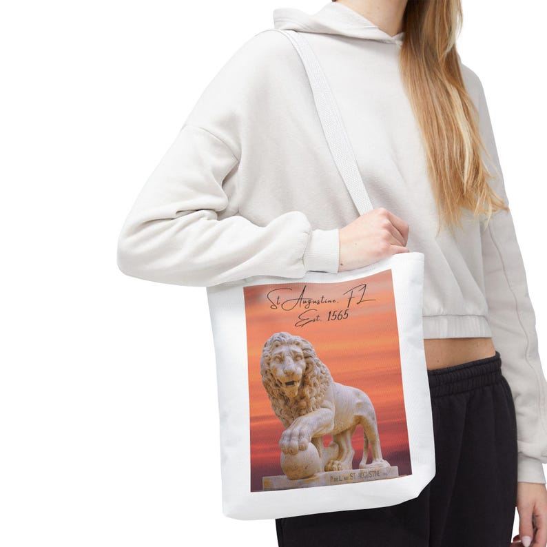 St. Augustine Florida Canvas Tote Bag: Bridge of Lions Sunset Souvenir image 5