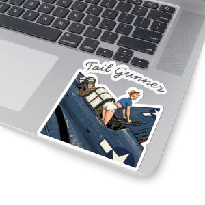 WWII Nose Art Sticker, Tail Gunner Pin Up Decal, Vintage Aviation image 10