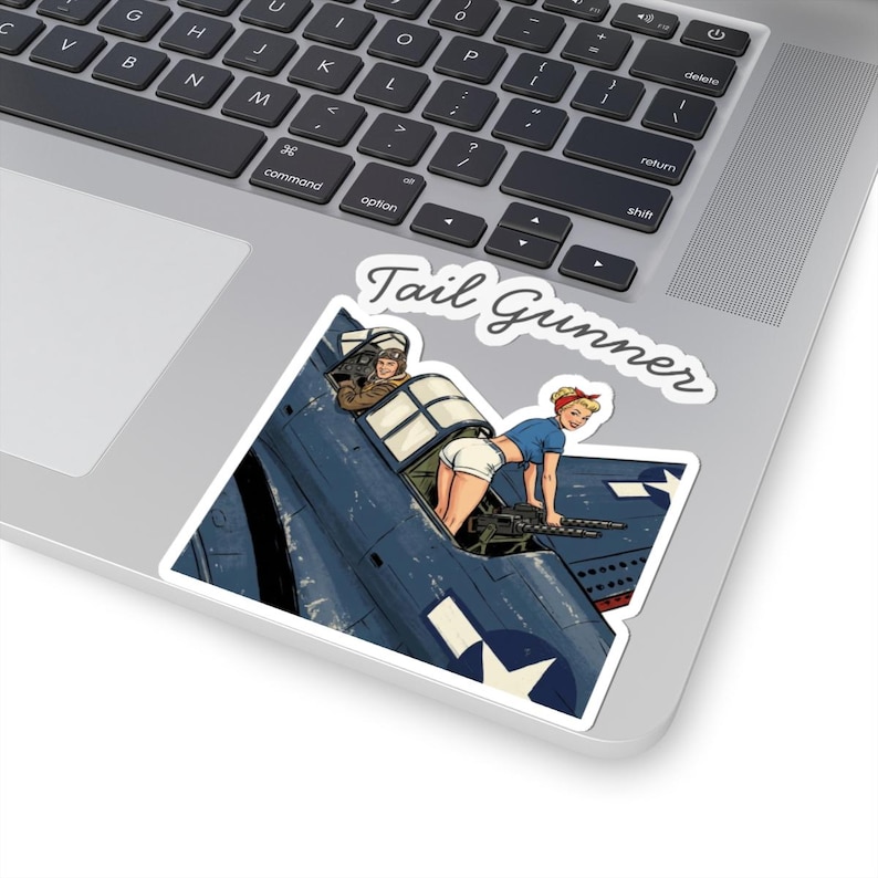 WWII Nose Art Sticker, Tail Gunner Pin Up Decal, Vintage Aviation image 10