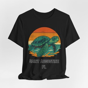Sea Turtle Sunset T-Shirt: St. Augustine Beach, Retro Florida Souvenir image 3