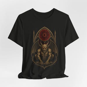 Gothic Gargoyle T-Shirt, Cathedral Guardian, Halloween Tee image 8