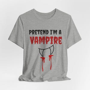 Funny Vampire Halloween Shirt, Lazy Costume Tee, Spooky Season image 8