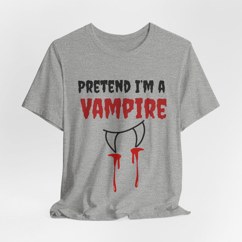 Funny Vampire Halloween Shirt, Lazy Costume Tee, Spooky Season image 8