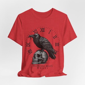 Memento Mori Raven Skull T-Shirt: Gothic Dark Academia Tee image 4