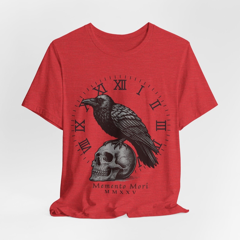 Memento Mori Raven Skull T-Shirt: Gothic Dark Academia Tee image 4