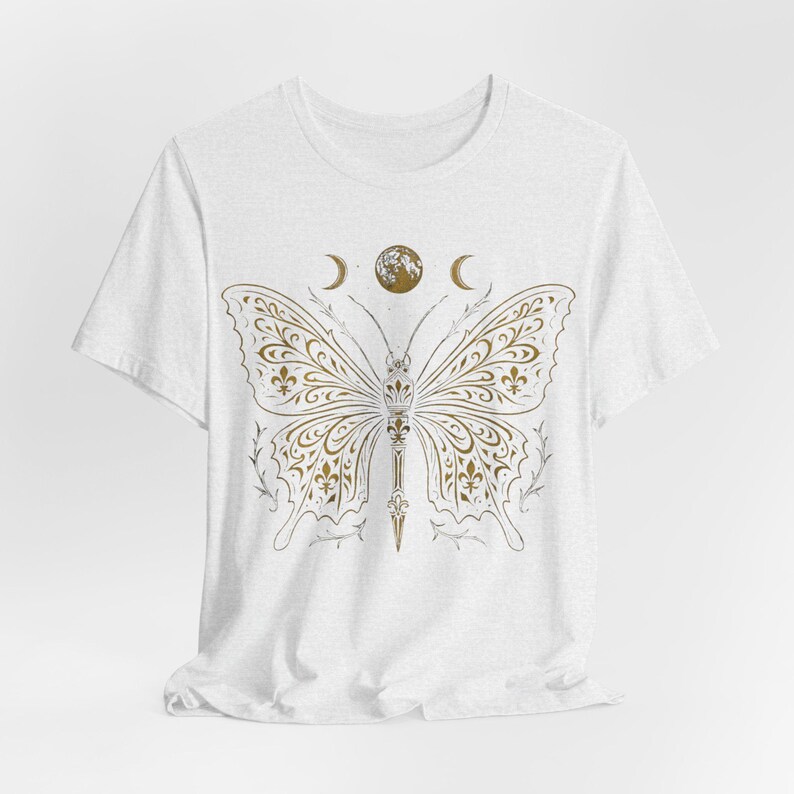 ゴシックバタフライムーンシャツ：天体魔女Tシャツ 画像 5
