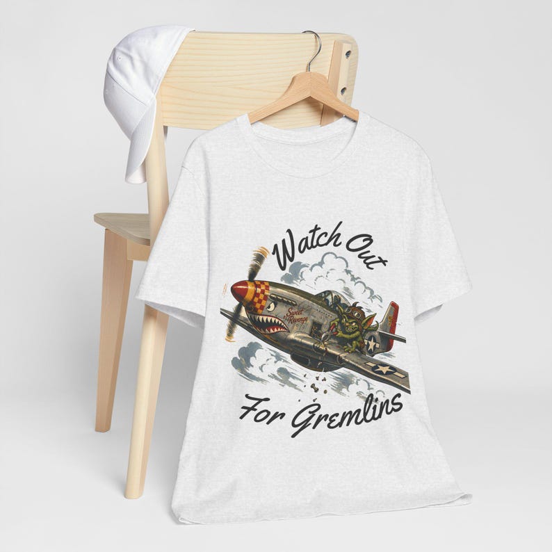 Watch Out For Gremlins Shirt, Vintage WWII Warbird Aviation Tee image 8