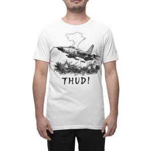 F-105 Thunderchief "Thud" Fighter Jet T-Shirt, Vintage Military Aviation Apparel image 2