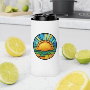 Stained Glass Pierogi Can Cooler, Pittsburgh Polish Food Koozie, Yinzer Beer Sleeve image 4