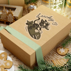 WWII Bomber Nose Art | Vintage Military Aviation Kiss-Cut Sticker - Mirror Image image 3