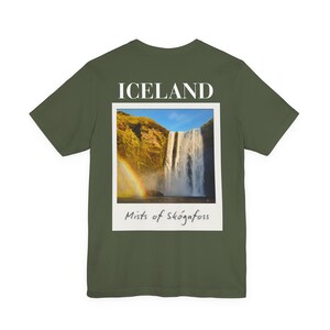 Skógafoss Iceland Waterfall T-Shirt: Travel Souvenir Graphic Tee image 5