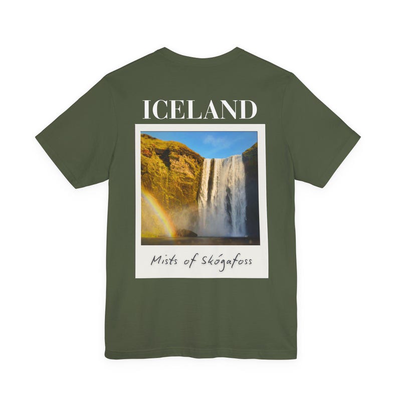 Skógafoss Iceland Waterfall T-Shirt: Travel Souvenir Graphic Tee image 5
