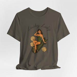 WWII Bomber Nose Art T-Shirt | Lucky Lady Pin-Up Girl | Vintage Aviation Pilot Gift image 11