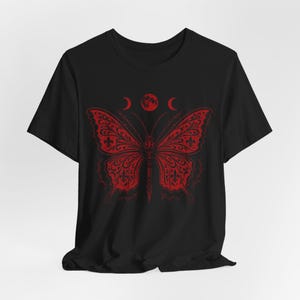 Blood Moon Butterfly Shirt, Gothic Witchy Halloween Occult Phases image 8